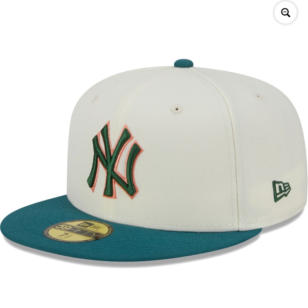 New Era Cream New York Yankees Chrome 59FIFTY Men’s Fitted Hat Brand new‎